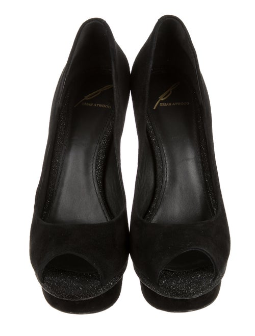 Brian Atwood Suede Peep-Toe Pumps