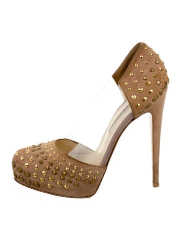 Brian Atwood Embellished Suede Pumps
