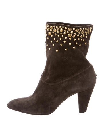 Brian Atwood Embellished Suede Ankle Boots!