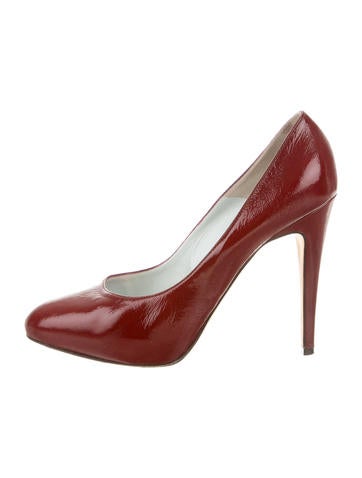Brian Atwood Round-Toe Patent Leather Pumps