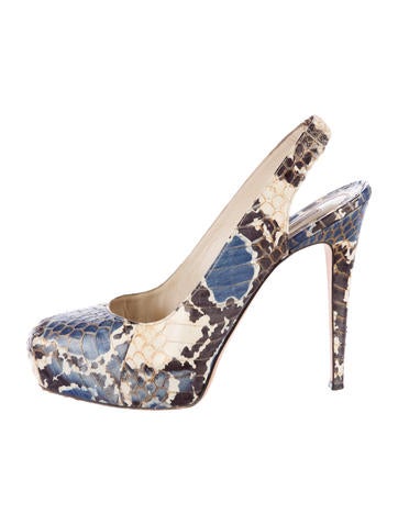 Brian Atwood Snakeskin Platform Pumps