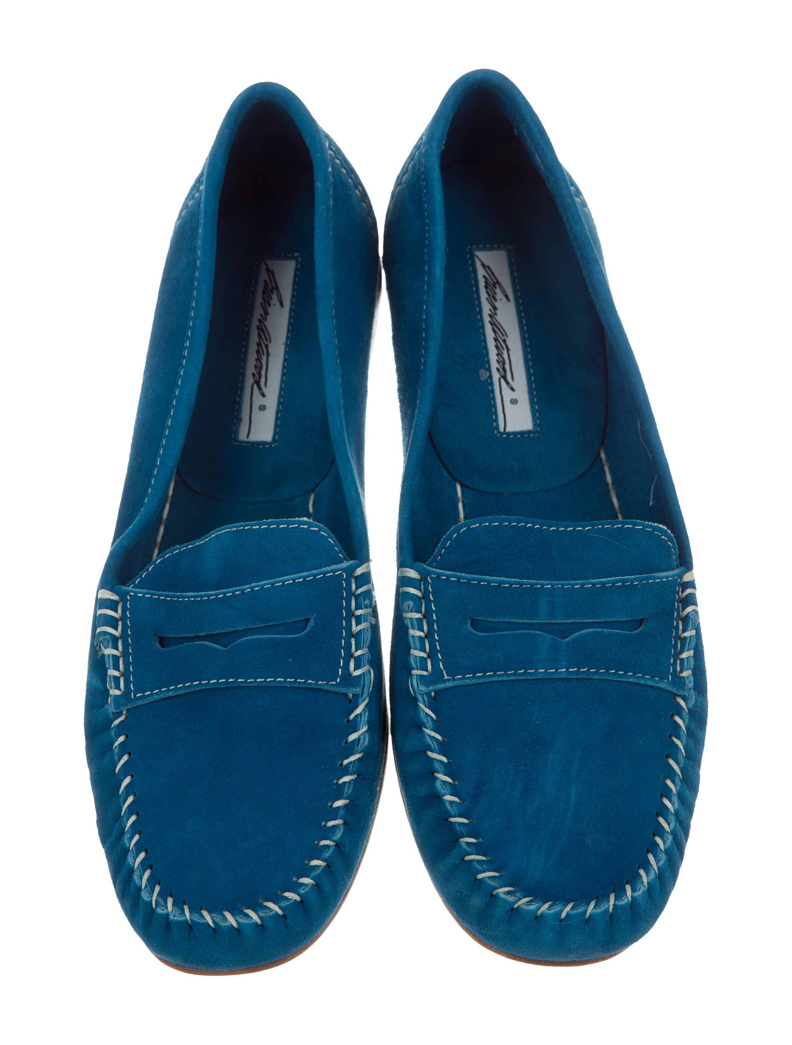 Brian Atwood Suede RoundToe Loafers Shoes BRI24127 The RealReal