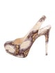 Brian Atwood Snakeskin Slingback Pumps
