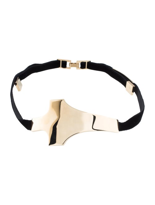 Brian Atwood Cross Choker Necklace Gold