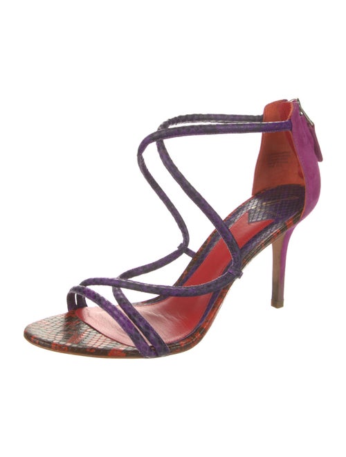 Brian Atwood Suede Animal Print Sandals