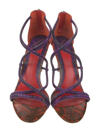 Brian Atwood Suede Animal Print Sandals