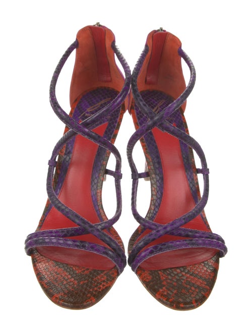 Brian Atwood Suede Animal Print Sandals