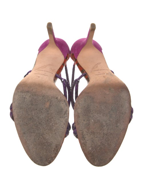 Brian Atwood Suede Animal Print Sandals