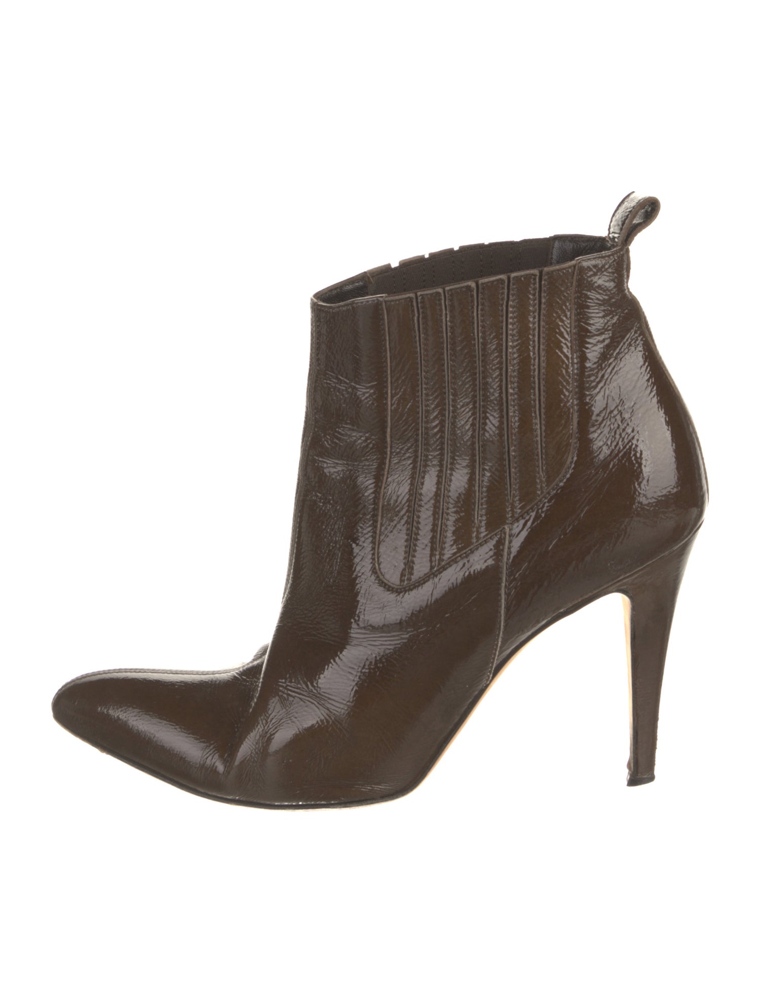 Brian Atwood Patent Leather Chelsea Boots
