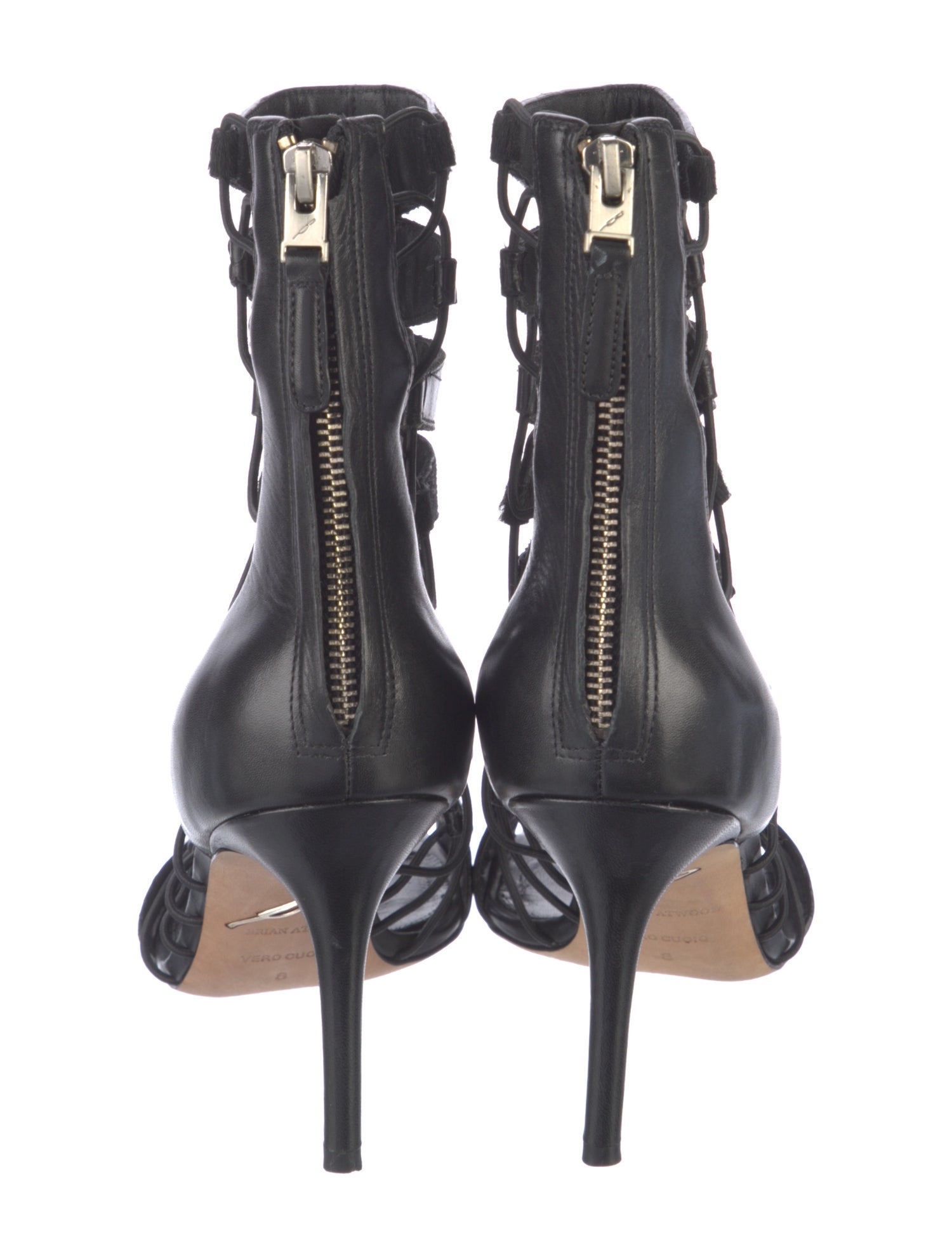 Brian Atwood Leather Lace-Up Boots