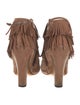 Brian Atwood Suede Fringe Trim Accent Western Boots