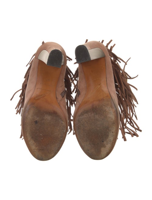 Brian Atwood Suede Fringe Trim Accent Western Boots