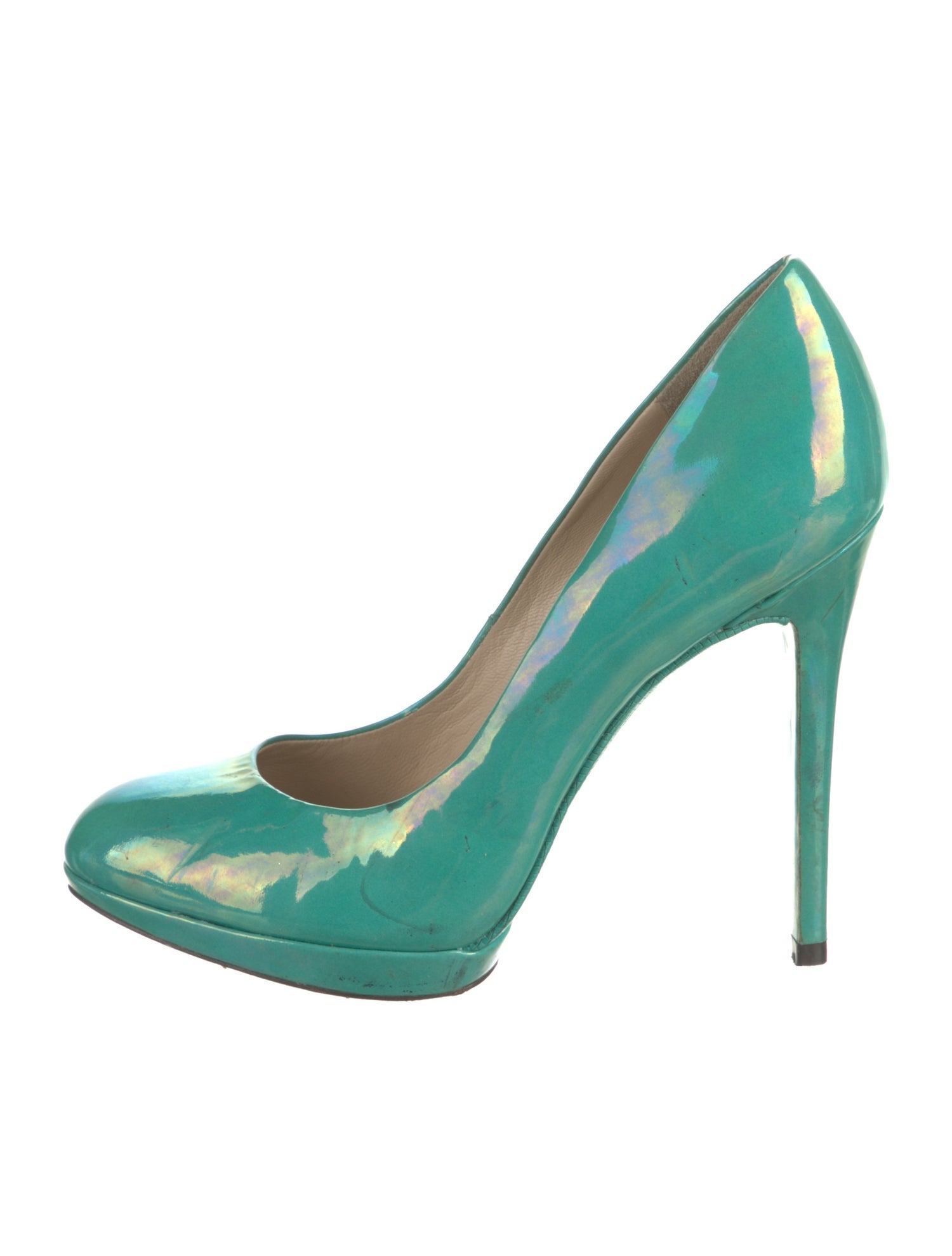 Brian Atwood Patent Leather Printed Pumps