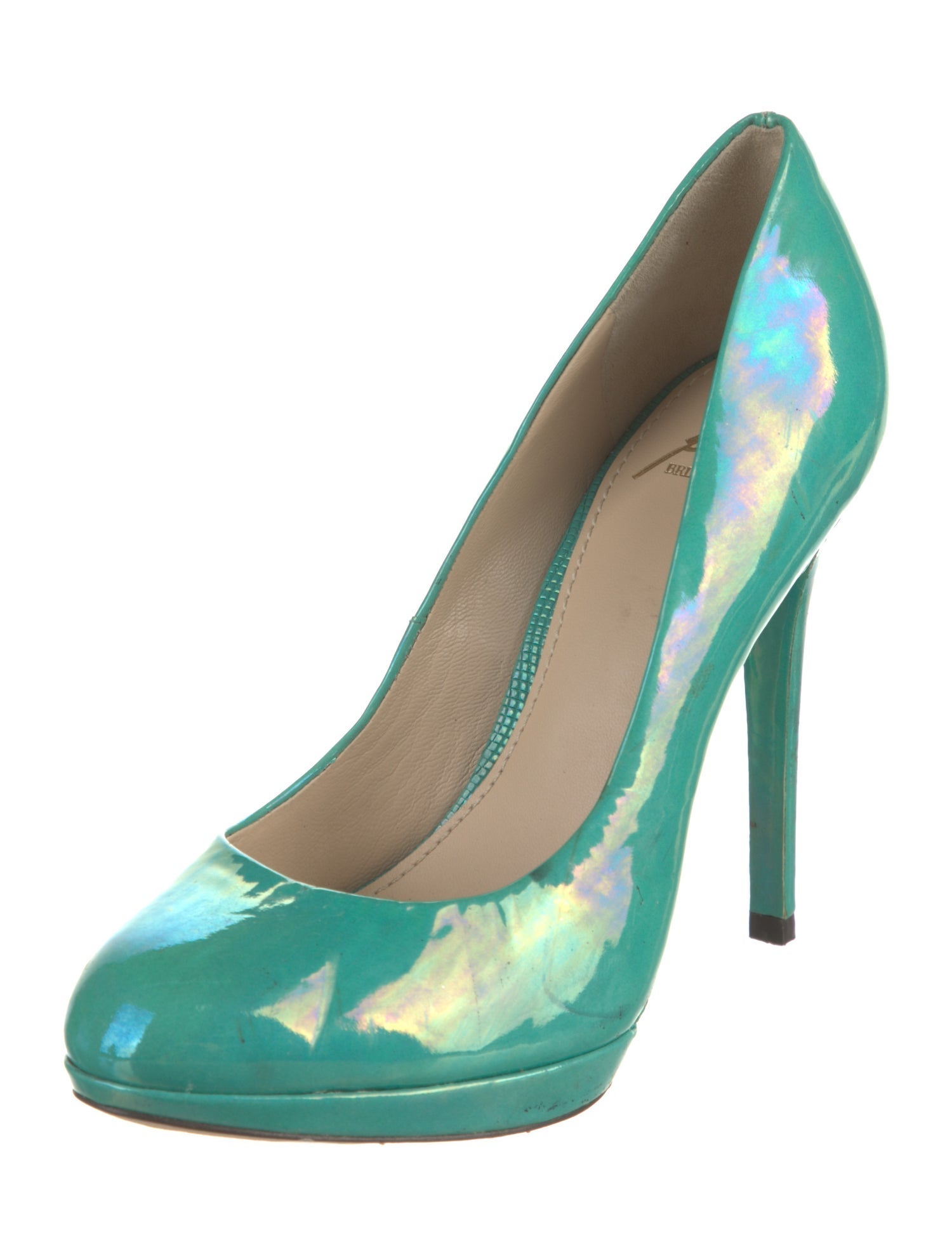 Brian Atwood Patent Leather Printed Pumps