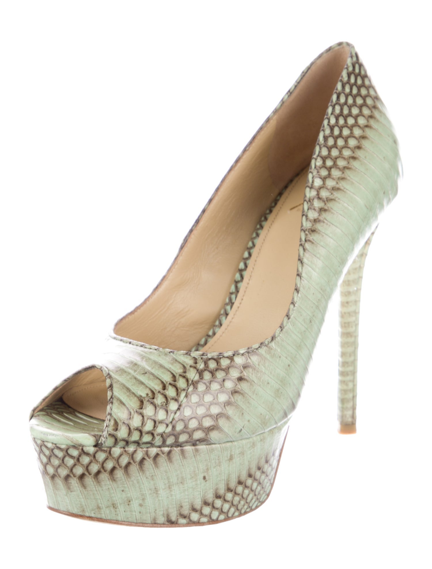 Brian Atwood Python Animal Print Pumps