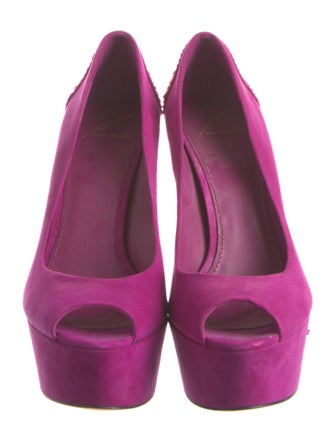 Brian Atwood Suede Crystal Embellishments Pumps