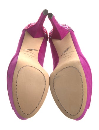 Brian Atwood Suede Crystal Embellishments Pumps