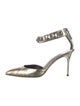 Brian Atwood Embossed Leather Studded Accents D'Orsay Pumps