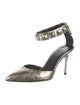 Brian Atwood Embossed Leather Studded Accents D'Orsay Pumps