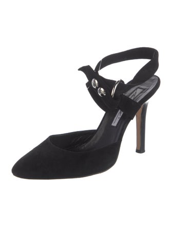Brian Atwood Suede Slingback Pumps