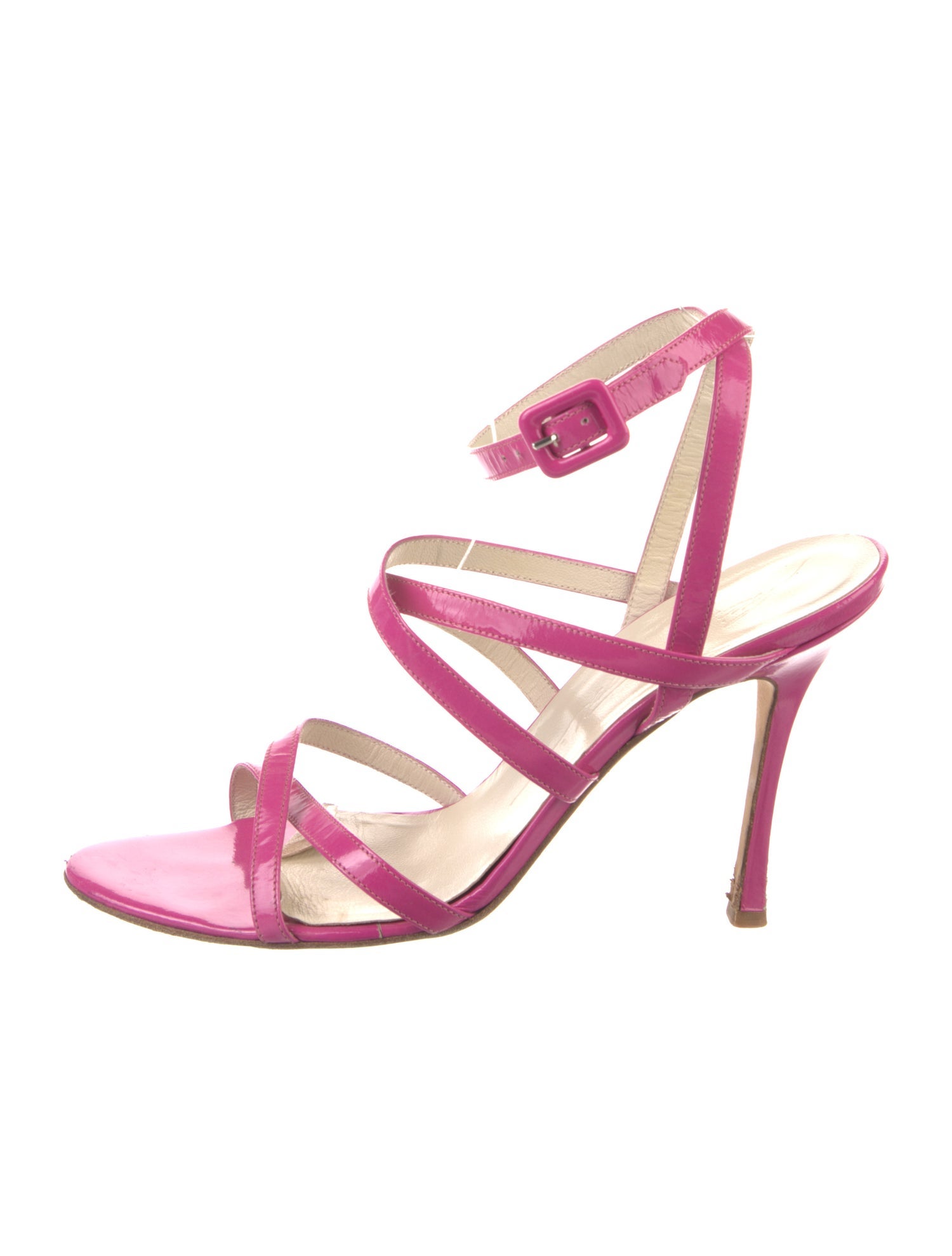 Brian Atwood Patent Leather Slingback Sandals