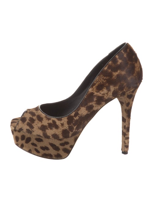 Brian Atwood Ponyhair Animal Print Slides