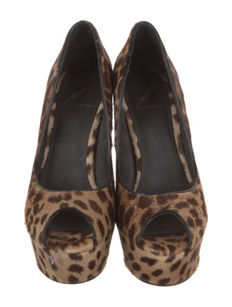 Brian Atwood Ponyhair Animal Print Slides