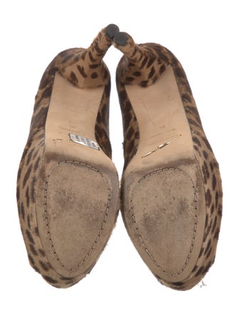 Brian Atwood Ponyhair Animal Print Slides