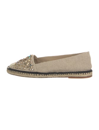 Brian Atwood Canvas Whipstitch Trim Espadrilles