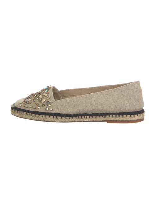 Brian Atwood Canvas Whipstitch Trim Espadrilles