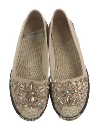 Brian Atwood Canvas Whipstitch Trim Espadrilles