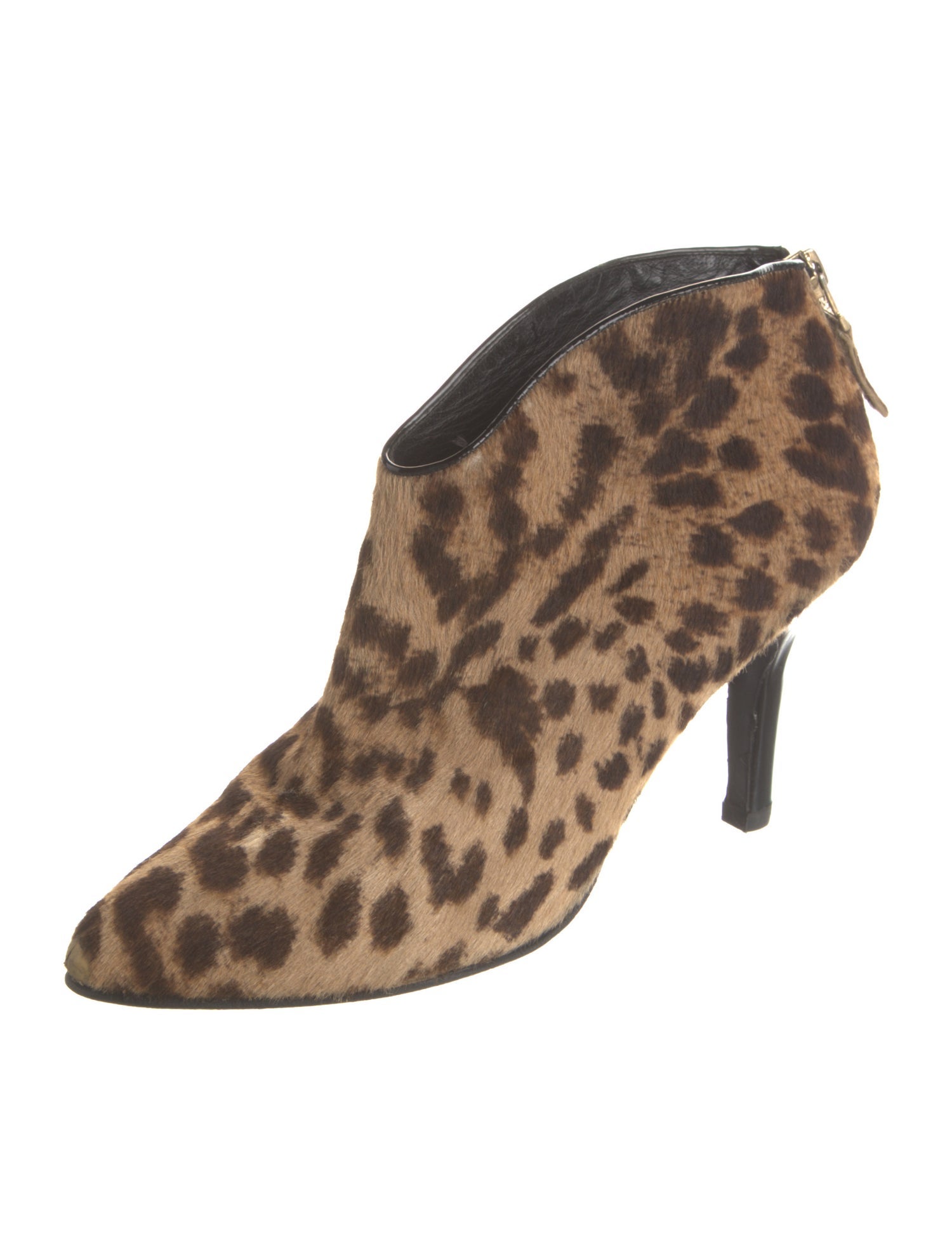 Brian Atwood Ponyhair Animal Print Lace-Up Boots