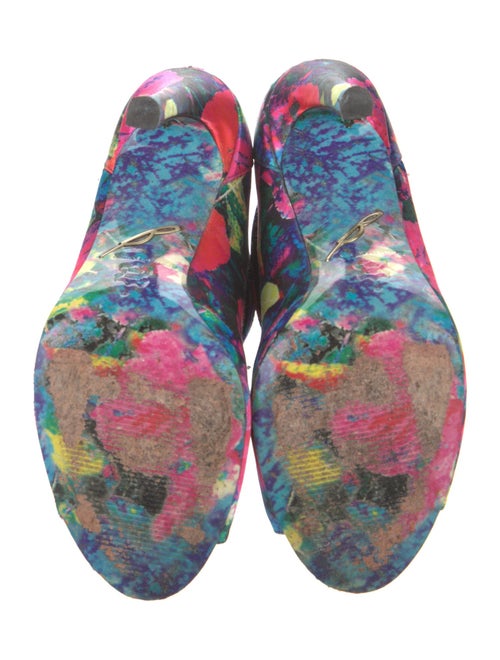 Brian Atwood Satin Printed Lace-Up Boots