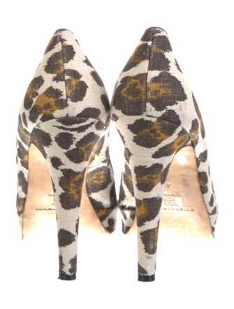 Brian Atwood Canvas Animal Print Pumps