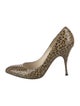 Brian Atwood Patent Leather Animal Print Pumps