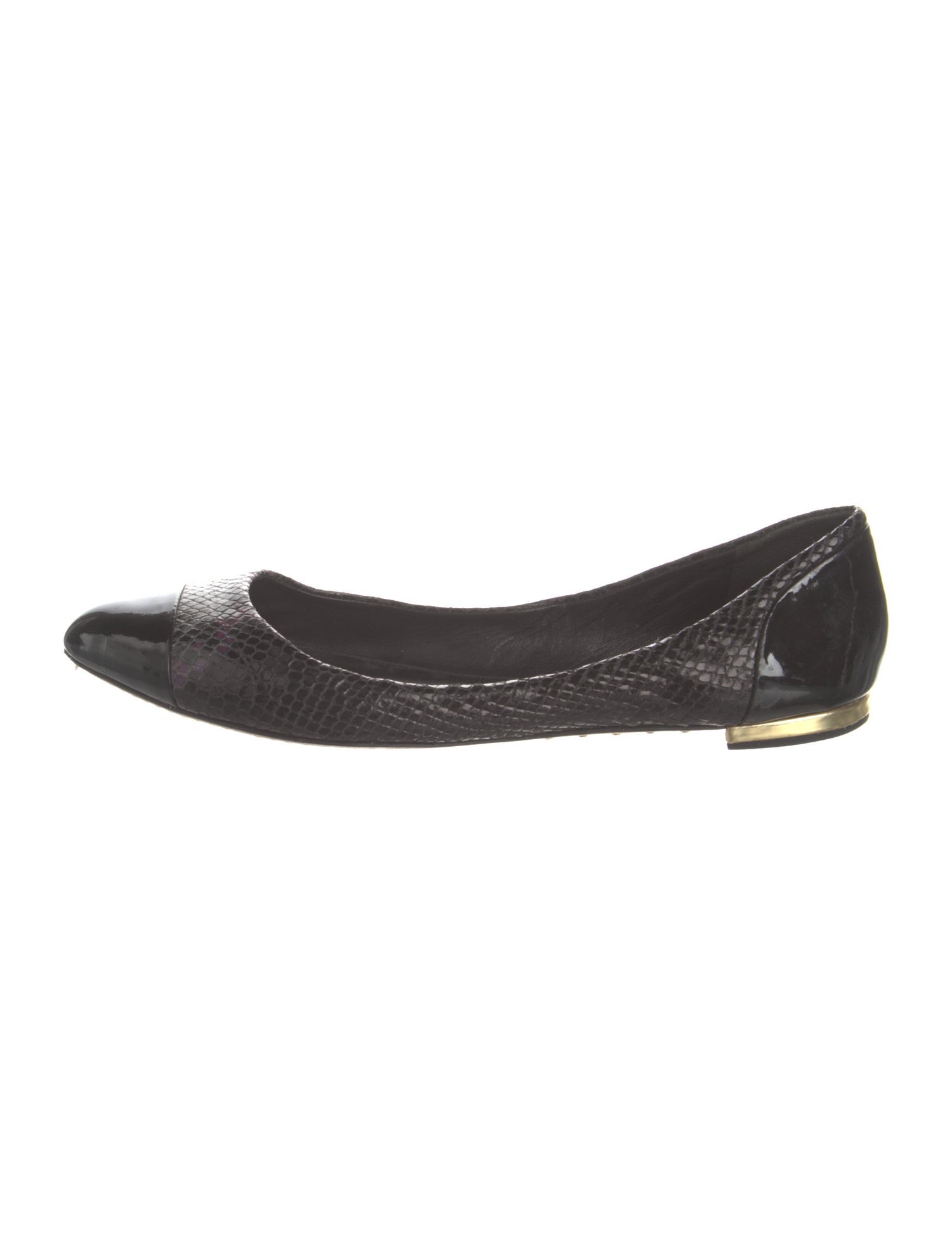 Brian Atwood Embossed Leather Ballet Flats