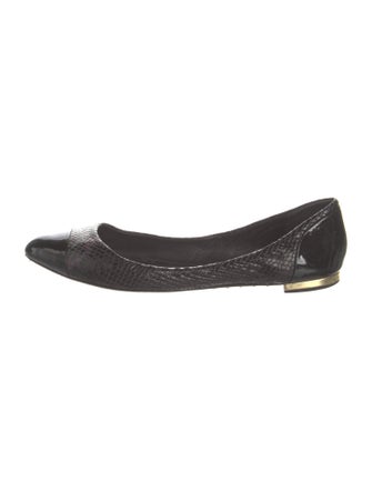 Brian Atwood Embossed Leather Ballet Flats