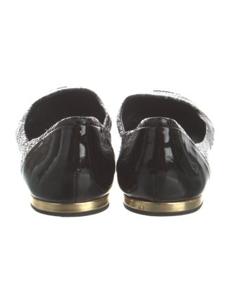 Brian Atwood Embossed Leather Ballet Flats