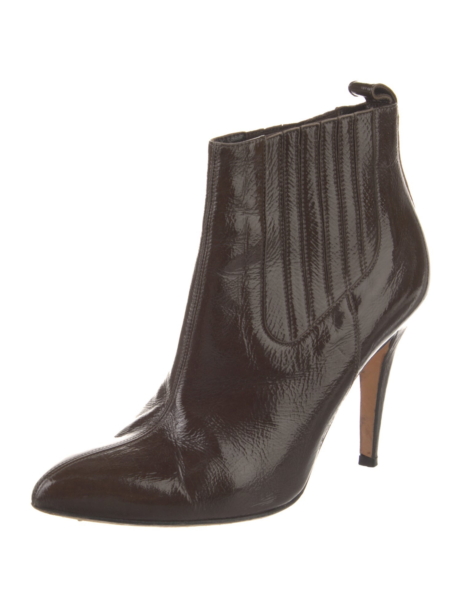 Brian Atwood Patent Leather Chelsea Boots