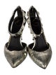 Brian Atwood Embossed Leather Studded Accents D'Orsay Pumps