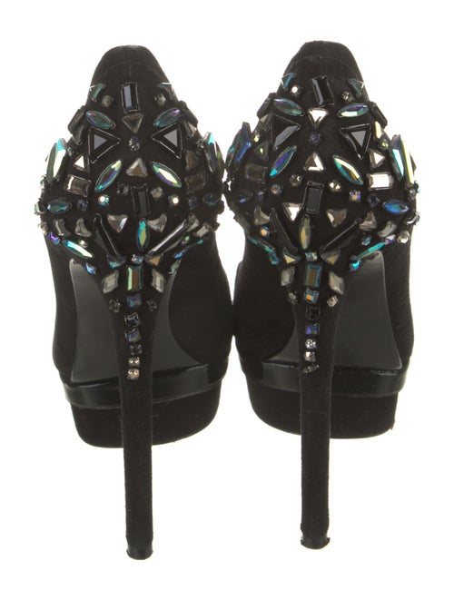 Brian Atwood Suede Crystal Embellishments Pumps