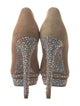 Brian Atwood Suede Crystal Embellishments Pumps