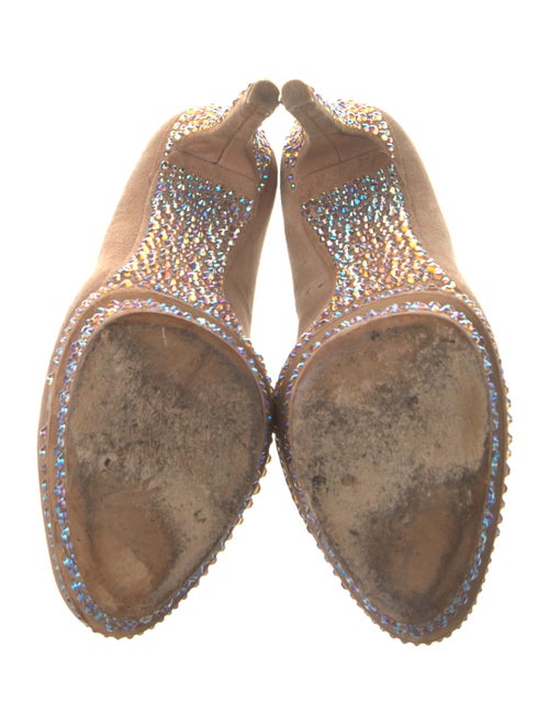 Brian Atwood Suede Crystal Embellishments Pumps