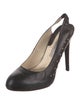 Brian Atwood Leather Studded Accents Slingback Pumps