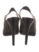 Brian Atwood Leather Studded Accents Slingback Pumps