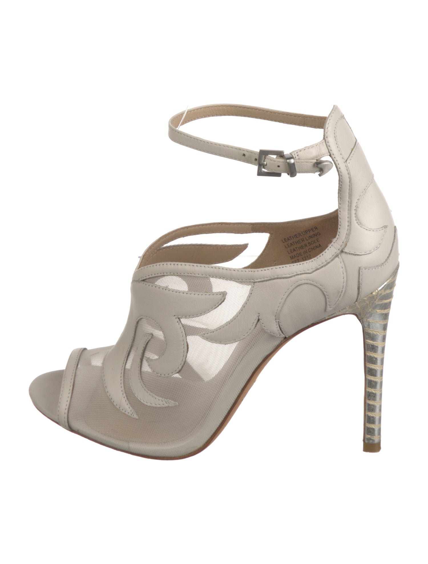 Brian Atwood Leather Mesh Accents Pumps