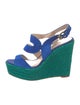 Brian Atwood Suede Grosgrain Trim Espadrilles