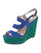 Brian Atwood Suede Grosgrain Trim Espadrilles