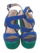 Brian Atwood Suede Grosgrain Trim Espadrilles