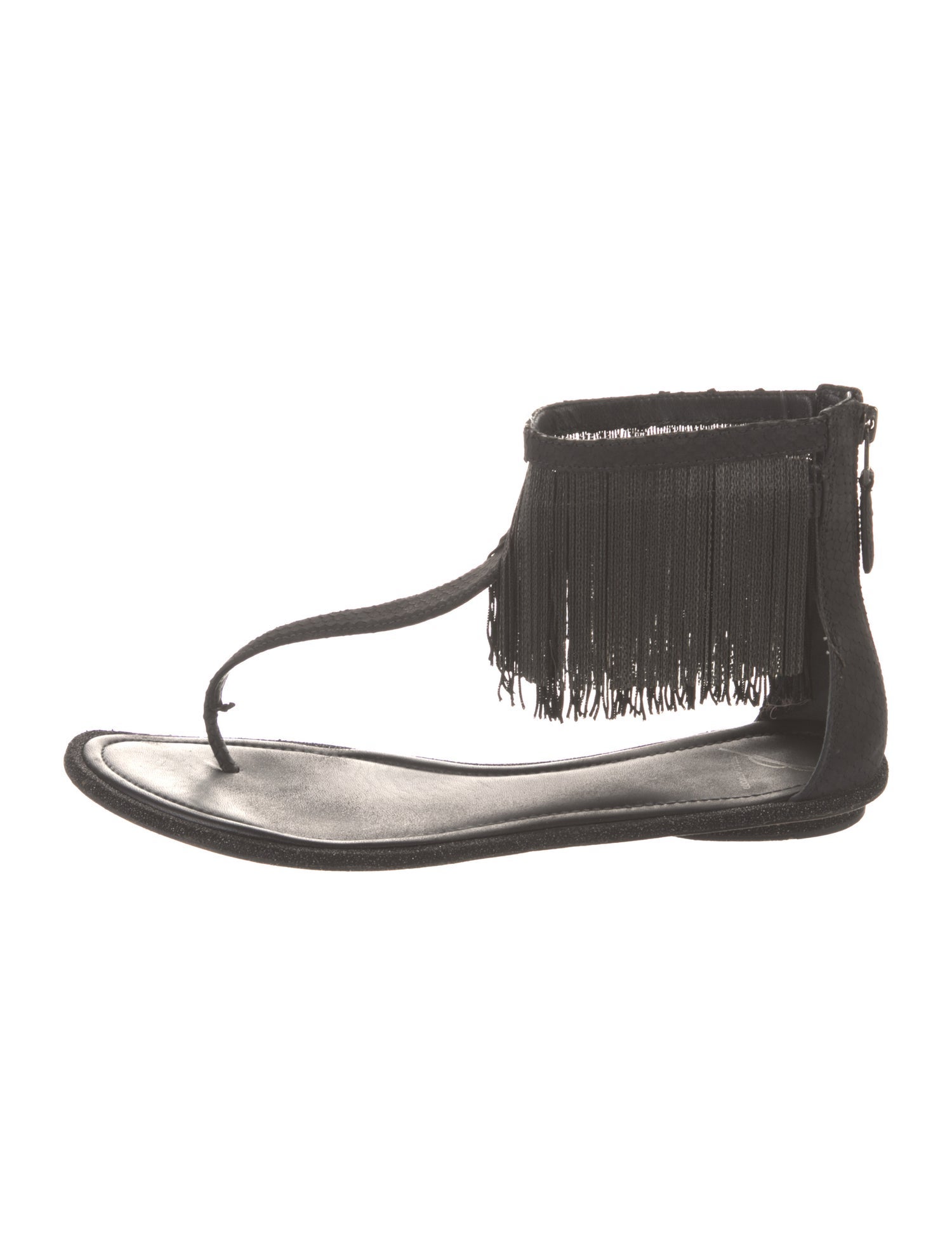 Brian Atwood Leather T-Strap Sandals